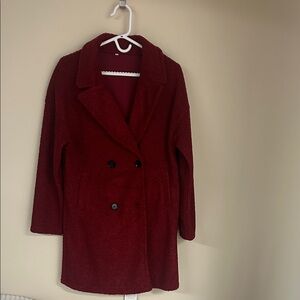 Elegant Maroon Teddy Jacket